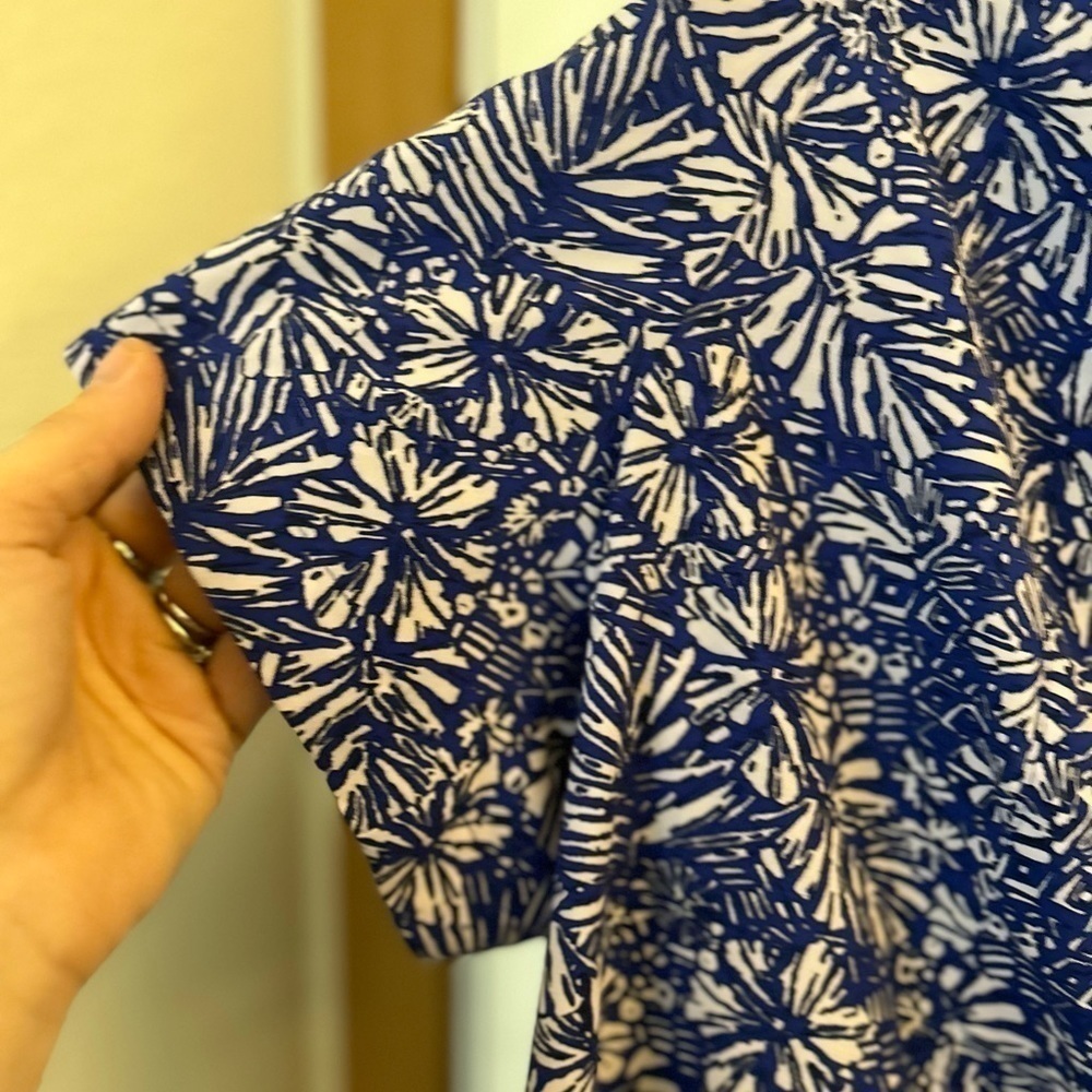 Catherines Timeless Button Up Blouse 1x Blue And … - image 5